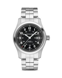 Полевые часы Hamilton цвета хаки, 42 мм, черный 4137975 | black/silver