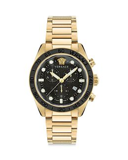 Хронограф Versace Greca Dome, 43 мм 4732857 | black/gold