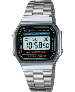 Унисекс цифровые часы-браслет из нержавеющей стали 32 мм Casio, черный 10389887 | black