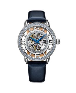 Женские часы с синим кожаным ремешком, 38 мм Stuhrling, синий 10540871 | blue