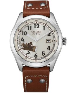 Часы Mickey Aviator с коричневым кожаным ремешком, 40 мм Citizen, коричневый 11347145 | brown