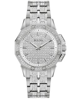 Женские часы-браслет Octava с кристаллами из нержавеющей стали, 34 мм Bulova 14607237 | silver-tone