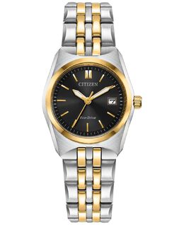 Женские двухцветные часы Eco-Drive Corso с браслетом из нержавеющей стали, 28 мм Citizen 13777864 | two-tone