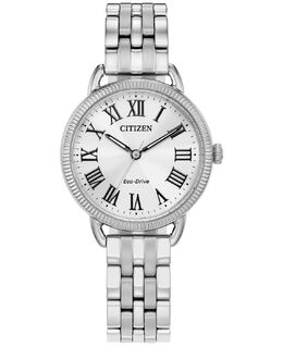 Женские часы Eco-Drive с браслетом из нержавеющей стали, 29 мм Citizen 15734314 | silver-tone