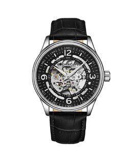 Мужские часы с черным кожаным ремешком 42 мм Stuhrling 10540800 | black
