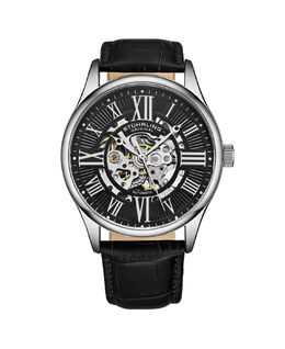 Мужские часы с черным кожаным ремешком 42 мм Stuhrling 10540860 | black