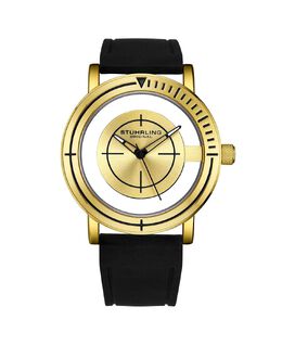 Мужские часы с черным силиконовым ремешком 42 мм Stuhrling 10540807 | black