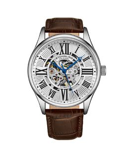 Мужские часы с коричневым кожаным ремешком, 42 мм Stuhrling 10540862 | brown