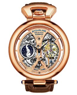 Мужские часы с коричневым кожаным ремешком, 49 мм Stuhrling 10540728 | brown