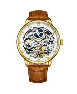 Мужские часы с светло-коричневым кожаным ремешком, 40 мм Stuhrling 10540722 | brown