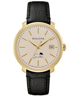 Мужские часы Фрэнк Синатра с коричневым кожаным ремешком, 40 мм Bulova 11347516 | silver-tone