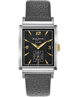 Мужские часы Frank Sinatra My Way с серым кожаным ремешком, 29,5 x 47 мм Bulova 10644252 | black