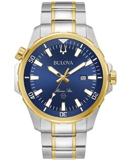 Мужские двухцветные часы с браслетом из нержавеющей стали Marine Star, 43 мм Bulova 13771046 | two-tone