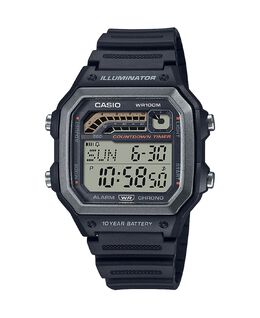 Мужские цифровые часы из черной смолы 42,1 мм, WS1600H-1AV Casio 16453559 | black