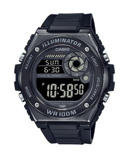 Мужские цифровые часы из черной смолы, 50,7 мм, MWD100HB-1BV Casio 15776248 | black