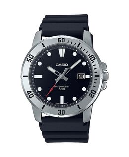 Мужские часы из черной смолы с тремя стрелками, 45 мм, MTPVD01-1EV Casio 15776241 | black