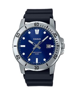 Мужские часы из черной смолы с тремя стрелками, 45 мм, MTPVD01-2EV Casio 15776242 | black