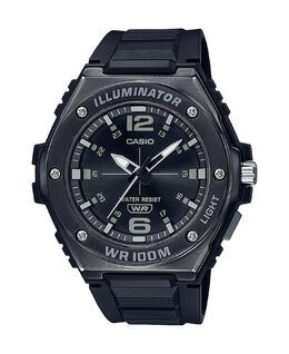 Мужские часы из черной смолы с тремя стрелками, 49,6 мм, MWA100HB-1AV Casio 15776247 | black