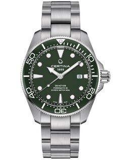 Мужские швейцарские автоматические часы DS Action Diver с браслетом из нержавеющей стали, 43 мм Certina 16224965 | green