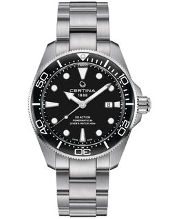 Мужские швейцарские часы Autometic DS Action Diver с браслетом из нержавеющей стали, 43 мм Certina 16224964 | black