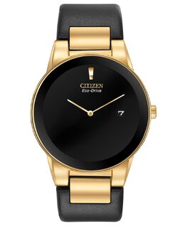 Мужские часы Axiom Eco-Drive 40 мм с черным кожаным ремешком Citizen 9574321 | black