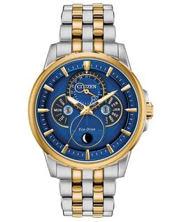 Мужские часы Eco-Drive с двухцветным браслетом из нержавеющей стали с календарем, 44 мм Citizen 10135124 | two tone