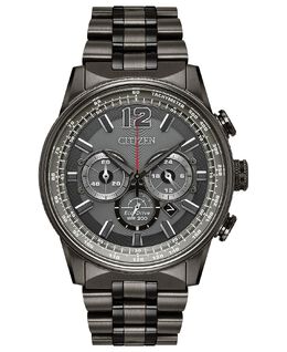 Eco-Drive Мужские часы с хронографом Nighthawk, серые часы с браслетом из нержавеющей стали, 43 мм Citizen 4809706 | grey
