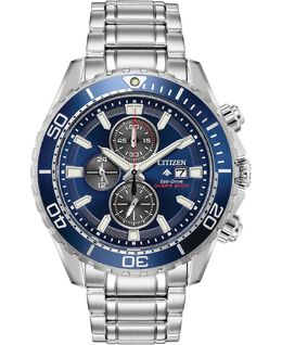Мужские часы Eco-Drive Promaster Diver с хронографом и браслетом из нержавеющей стали, 46 мм Citizen 10467350 | silver