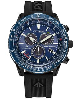 Мужские часы Eco-Drive с хронографом Promaster Sky с черным ремешком, 46 мм Citizen 15734313 | black