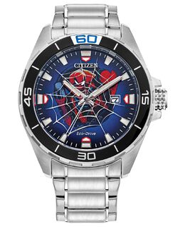 Eco-Drive Мужские часы Marvel Spider-Man с браслетом из нержавеющей стали, 44 мм Citizen 16486892 | silver-tone