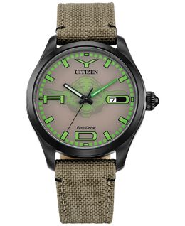 Мужские часы Eco-Drive «Звездные войны Йода» с бежевым нейлоновым ремешком, 42 мм Citizen 15810179 | beige