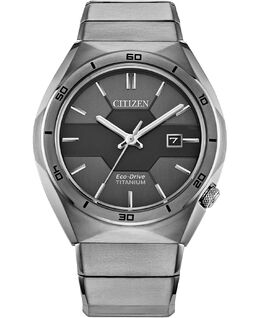 Мужские часы Armor Eco-Drive с серебристым титановым браслетом, 41 мм Citizen 10479291 | silver-tone