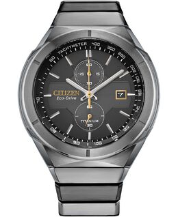 Мужские часы с хронографом Armor Eco-Drive, серебристый титановый браслет, 44 мм Citizen 10479300 | silver-tone