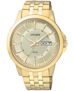 Мужские золотистые часы-браслет из нержавеющей стали 41 мм BF2013-56P Citizen 2183457 | no color