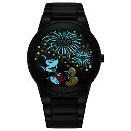 Мужские часы Disney Eco-Drive Mickey Mouse Fiesta 100th Anniversary с черным браслетом из нержавеющей стали от производителя — AU1095-57W Citizen 81779155