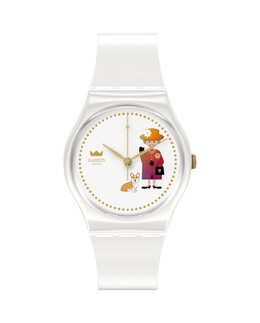 Как величественны часы с белым силиконовым ремешком Swatch, белый 7610522848016 | blanco