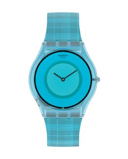 Часы-сари Madras 02 с синим силиконовым ремешком Swatch, синий 7610522837799 | azul