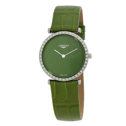 Longines La Grande Classique Quartz Diamond Green Dial Ladies Watch L4.523060