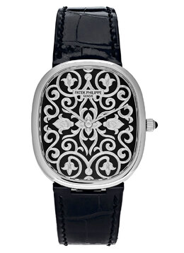 Patek Philippe Golden Ellipse Automatic Black Dial Ladies Watch Model: 5738-51G-001