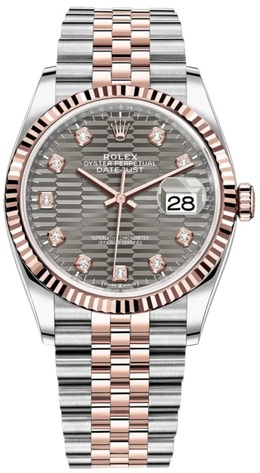 Rolex Datejust 36 Slate Fluted Diamond Dial Men's Watch Ref. M126231-0041