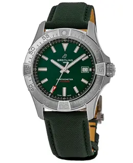 Breitling Avenger Automatic 42 Green Dial Leather Strap Men's Watch a17328101l1x1