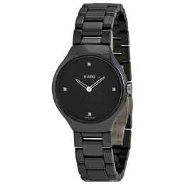 Rado True Thinline Black Dial & Ceramic Case Ladies' Watch R27742712