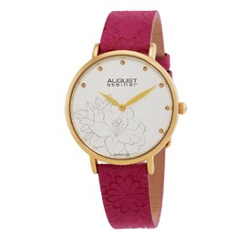 August Steiner AS8242PK Ladies Fashion Watch Silver Dial Quartz