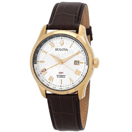 Bulova Wilton GMT Automatic Silver Dial Mens Watch 97b210