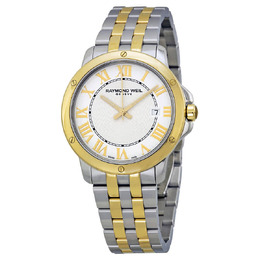Raymond Weil Tango White Dial Two-tone Mens Watch 5591-stp-00308