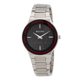Bulova Apollo Quartz Black Dial Mens Watch 96a296