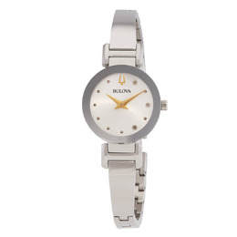 Bulova Modern Quartz Diamond Silver Dial Ladies Watch 96p241