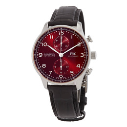 IWC Portugieser Burgundy Dial Chronograph Automatic Mens Watch iw371616