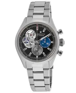 Brand New Authentic Zenith Chronomaster Open 03.3300.3604/21.M330 Black Dial Steel Men's Watch