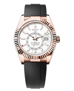Rolex Sky-Dweller Rose Gold White Dial Oysterflex Men's Watch m336235-0003